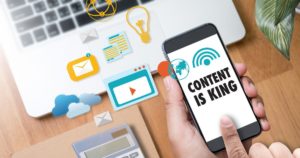 Content Is King displayed on mobile phone
