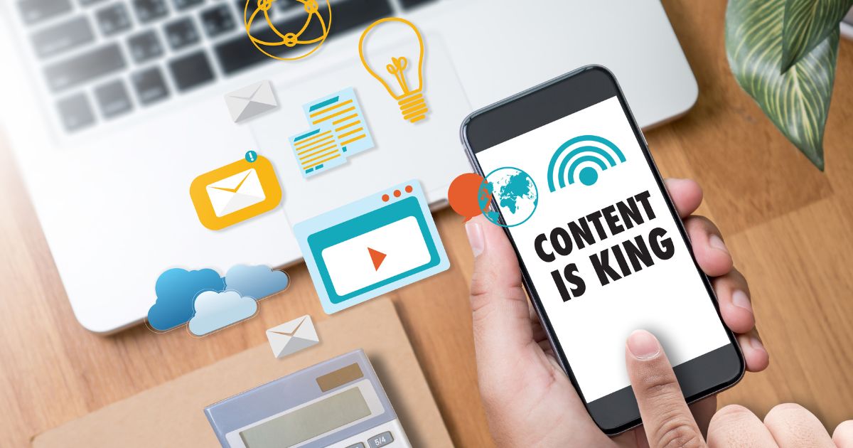 Content Is King displayed on mobile phone