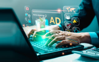 Digital marketer working on a digital marketing campaign through laptop