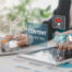 Content marketing concept. Content creator creating content