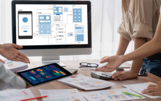website designers working on finalizing UI/UX of website