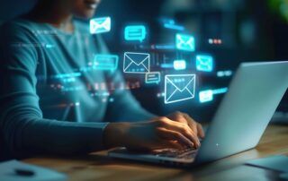 Email marketing specialist designing a visually appealing newsletter template