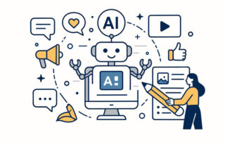 AI-generated content marketing and automation concept
