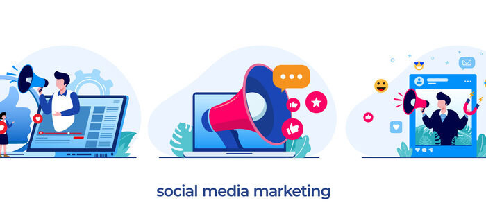 social media marketing concept graphics
